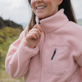 THE RAMBLER PINK BORG ZIP THROUGH FLEECE