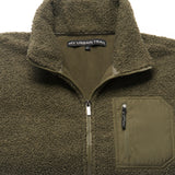 THE RAMBLER KHAKI BORG ZIP THROUGH FLEECE