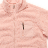 THE RAMBLER PINK BORG ZIP THROUGH FLEECE