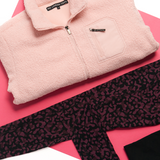 THE RAMBLER PINK BORG ZIP THROUGH FLEECE